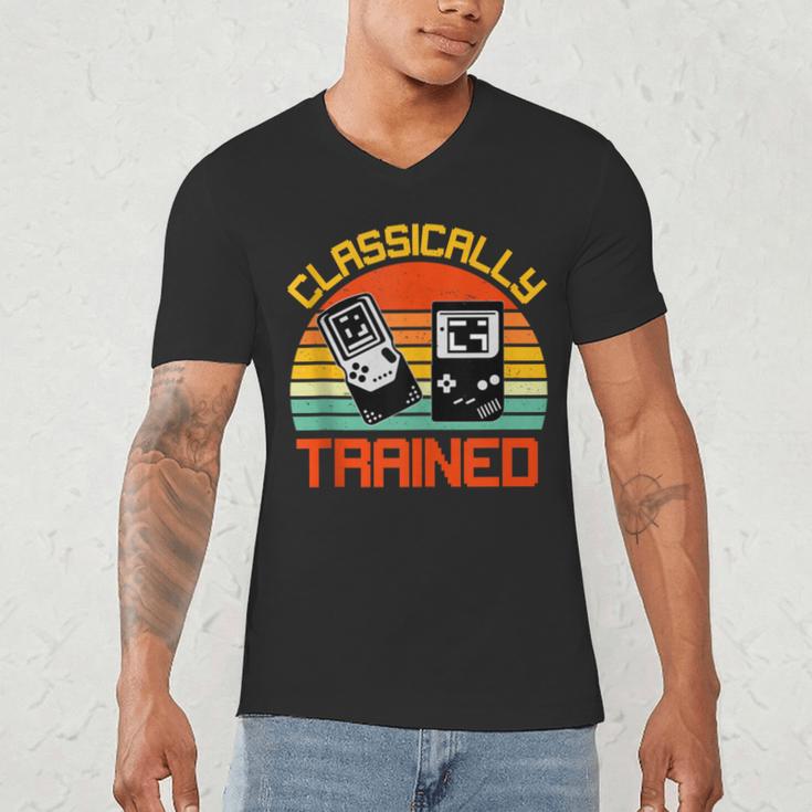 Vintage Retro Classically Trained Video Game 90s Nostalgia Men's V-Neck T-Shirt