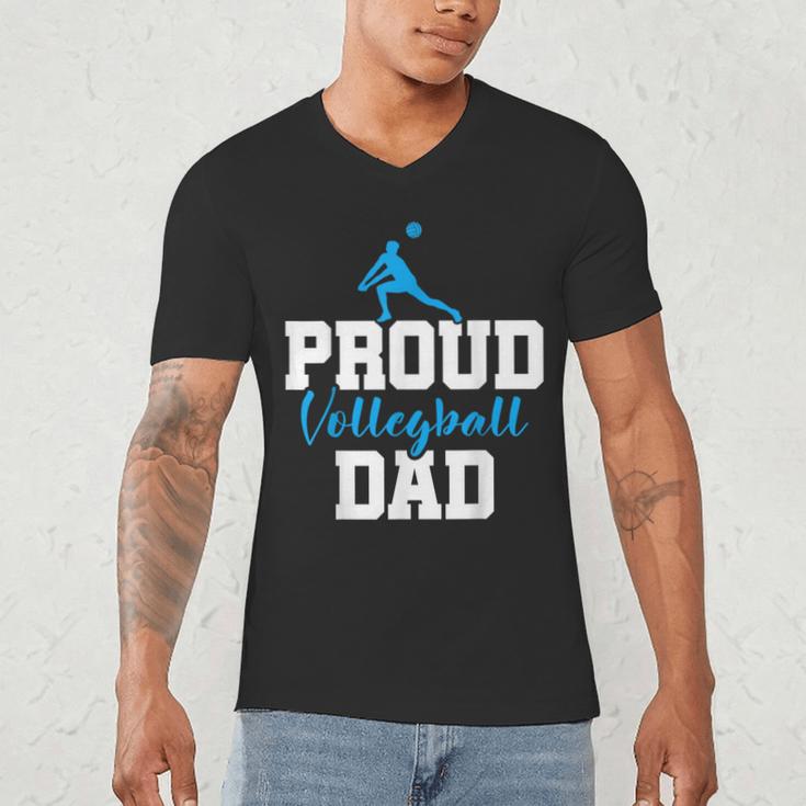 Volleyball Player Team Dad Father Proud Volleyball Dad Men's V-Neck T-Shirt