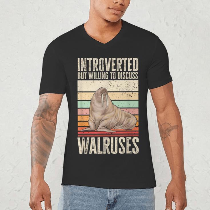 Walrus Lover Introvert Walrus Men's V-Neck T-Shirt Walrus Lover Introvert Walrus Men's V-Neck T-Shirt