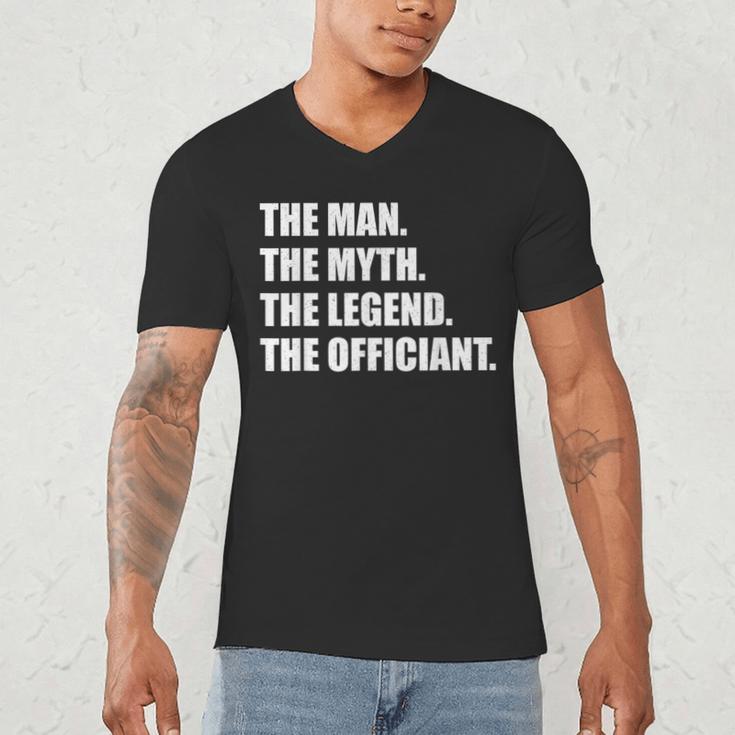 Wedding Officiant Art For Men Dad Ordained Minister Men's V-Neck T-Shirt