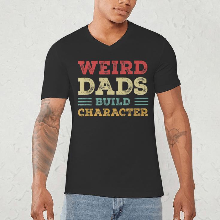 Weird Dads Build Character Vintage Men's V-Neck T-Shirt