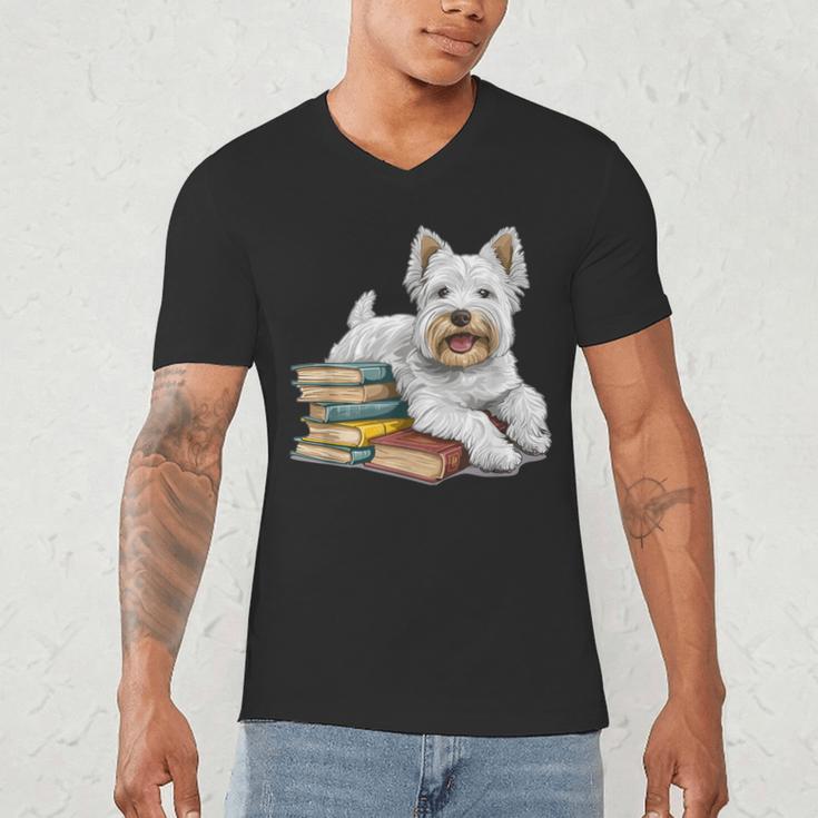 West Highland Terrier Books Dog Breed Westie For Men Women Kids Men's V-Neck T-Shirt West Highland Terrier Books Dog Breed Westie For Men Women Kids Men's V-Neck T-Shirt