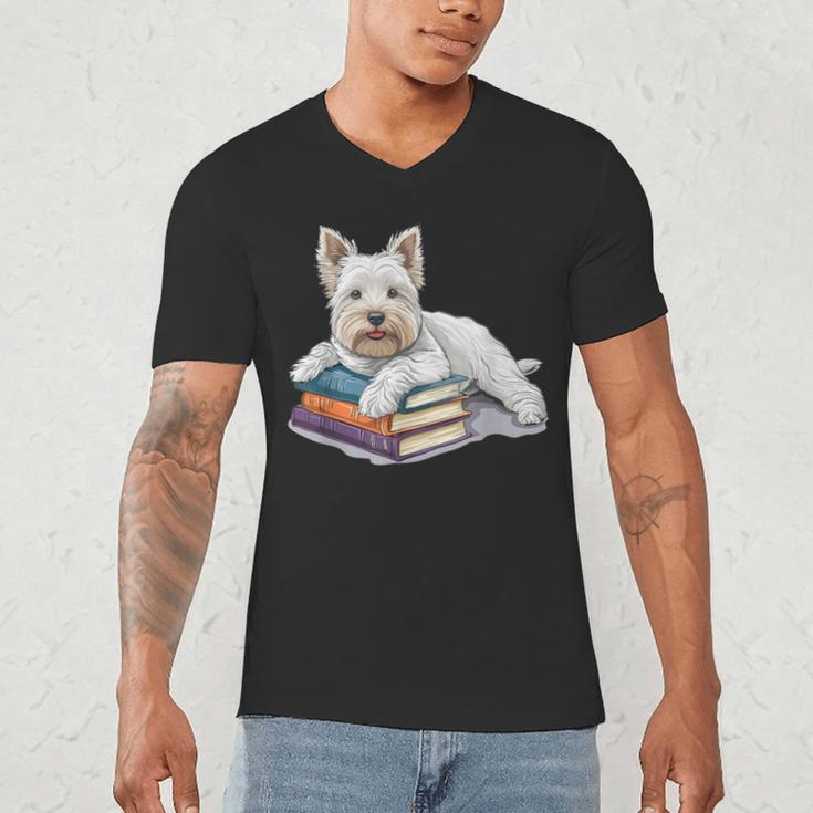 West Highland Terrier Books Dog Breed Westie Men's V-Neck T-Shirt