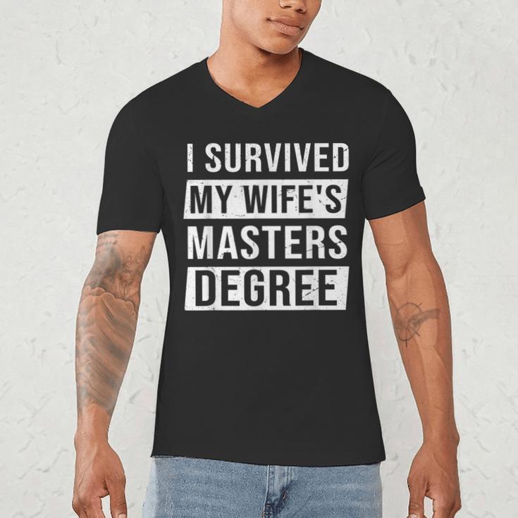 Wife Graduation I Survived My Wife's Master Degree Men's V-Neck T-Shirt