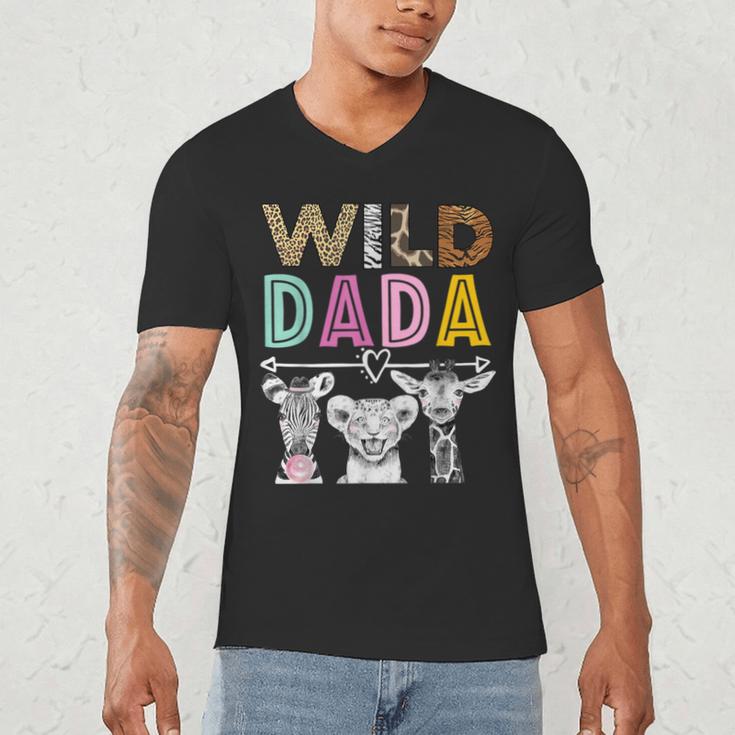 Wild Dada Zoo Theme Birthday Safari Jungle Matching Party Men's V-Neck T-Shirt