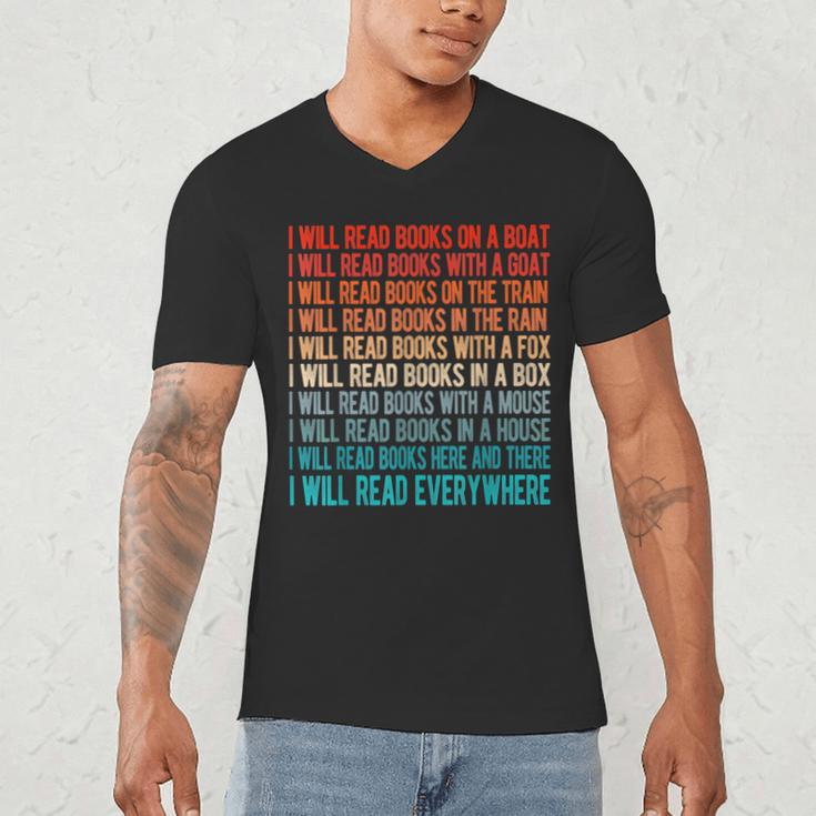 I Will Read Books On A Boat Kids Reading Men's V-Neck T-Shirt I Will Read Books On A Boat Kids Reading Men's V-Neck T-Shirt