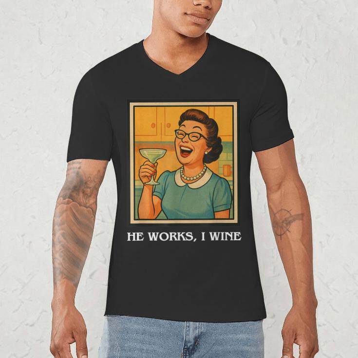 I Wine Housewife Retro Nostalgia Classic 1950s Vintage Humor Men's V-Neck T-Shirt I Wine Housewife Retro Nostalgia Classic 1950s Vintage Humor Men's V-Neck T-Shirt