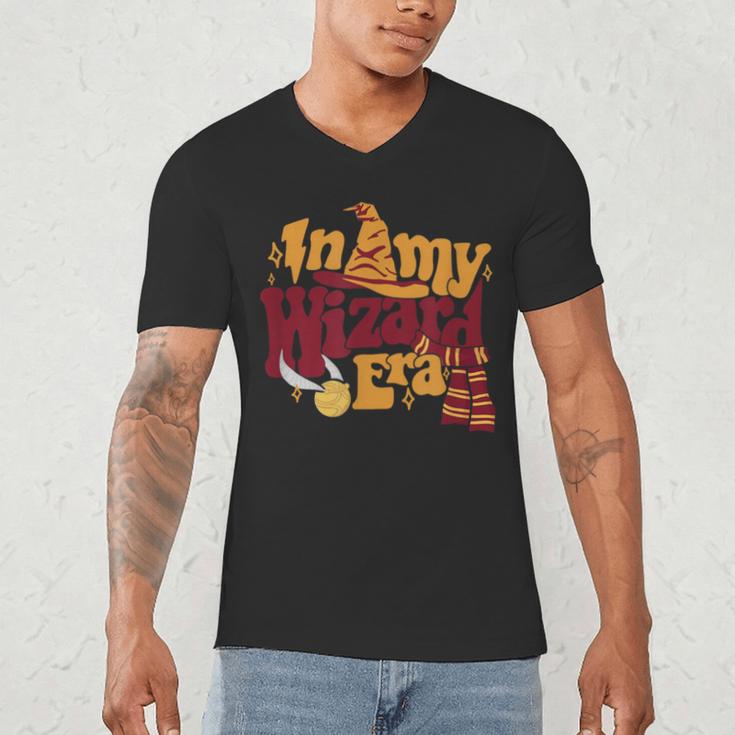 In My Wizard Era Groovy Bookish Fantasy Reader Book Lover Men's V-Neck T-Shirt In My Wizard Era Groovy Bookish Fantasy Reader Book Lover Men's V-Neck T-Shirt