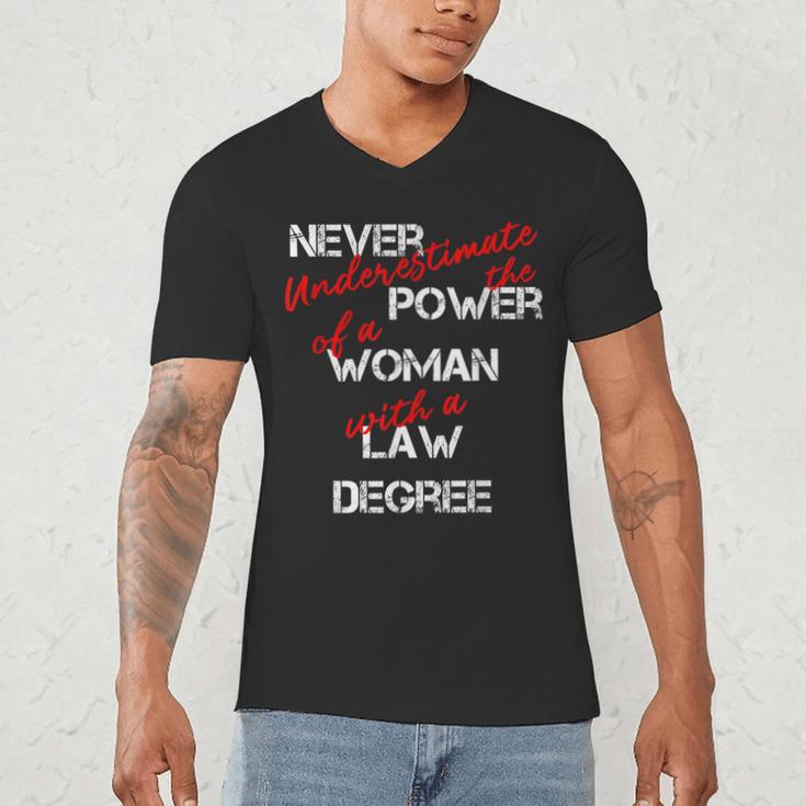 Woman Law Degree Graduation Diploma Party Men's V-Neck T-Shirt