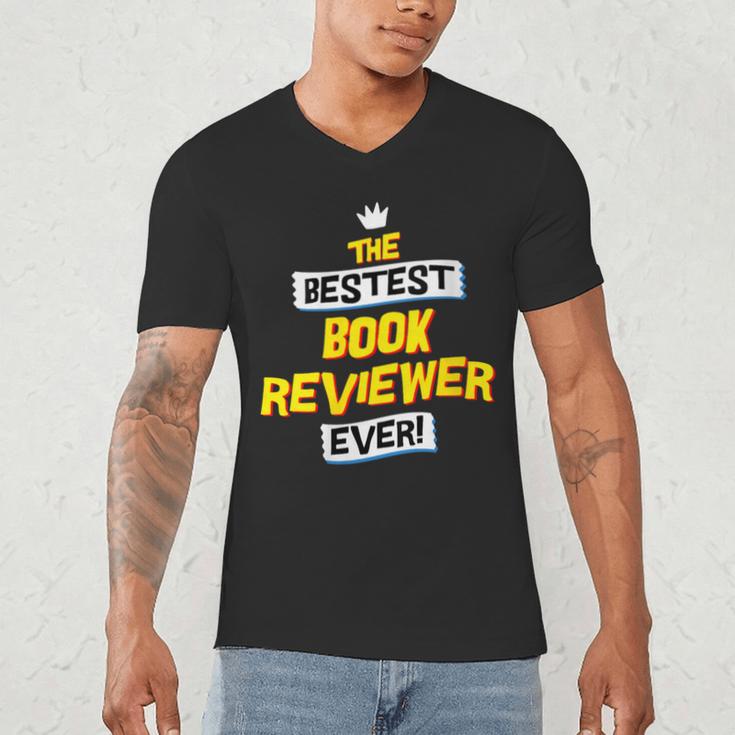 Women's Best Book Reviewer Critic Job Occupation Men's V-Neck T-Shirt