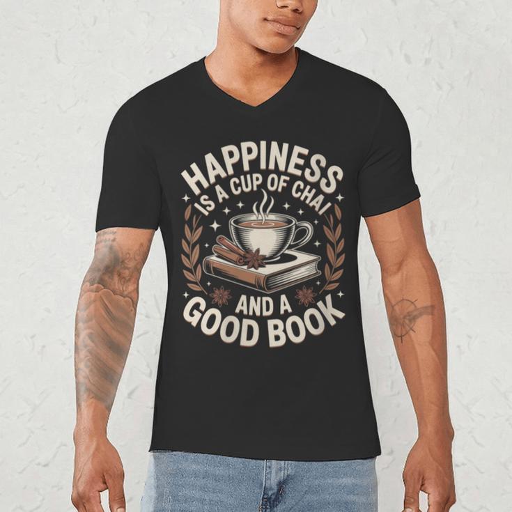 Women's Chai Tea And Books Chai Latte Lover Men's V-Neck T-Shirt Women's Chai Tea And Books Chai Latte Lover Men's V-Neck T-Shirt