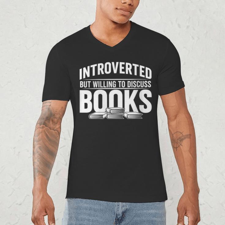 Women's Introverted But Willing To Discuss Books Men's V-Neck T-Shirt