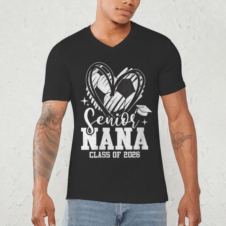 Women's Senior Nana Class Of 2026 Soccer Graduation Heart Men's V-Neck T-Shirt