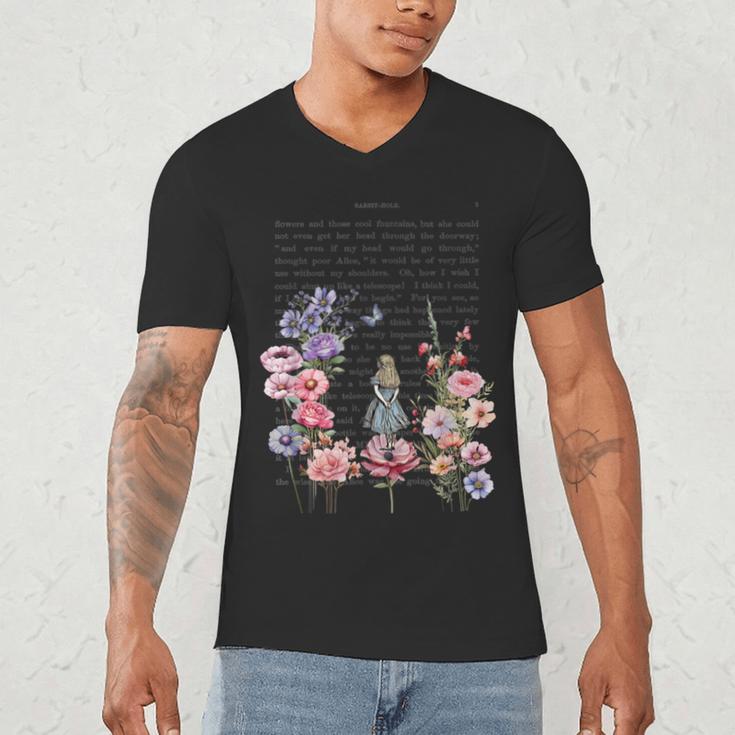Wonderland Garden & Vintage Textbook Men's V-Neck T-Shirt