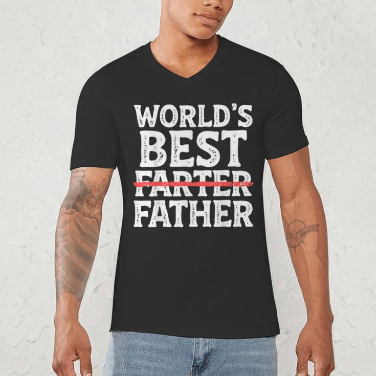 World's Best Father Farter Dad Daddy Papa Joke Men's V-Neck T-Shirt World's Best Father Farter Dad Daddy Papa Joke Men's V-Neck T-Shirt