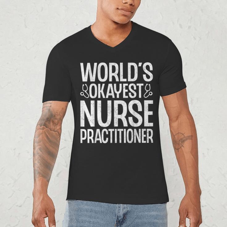 World's Okayest Nurse Practitioner NP Graduation Men's V-Neck T-Shirt