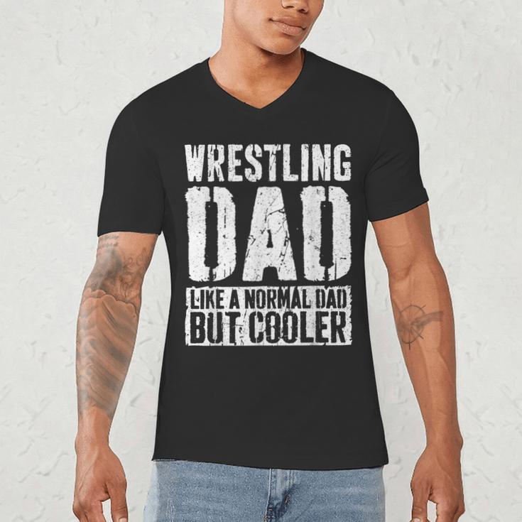 Wrestling Dad Shirt Men Fathers Day Wrestling Dad Men's V-Neck T-Shirt