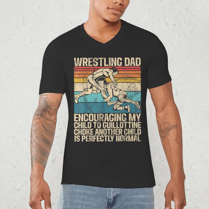 Wrestling Dad Wrestler Wrestling Wrestle Father's Day Men's V-Neck T-Shirt