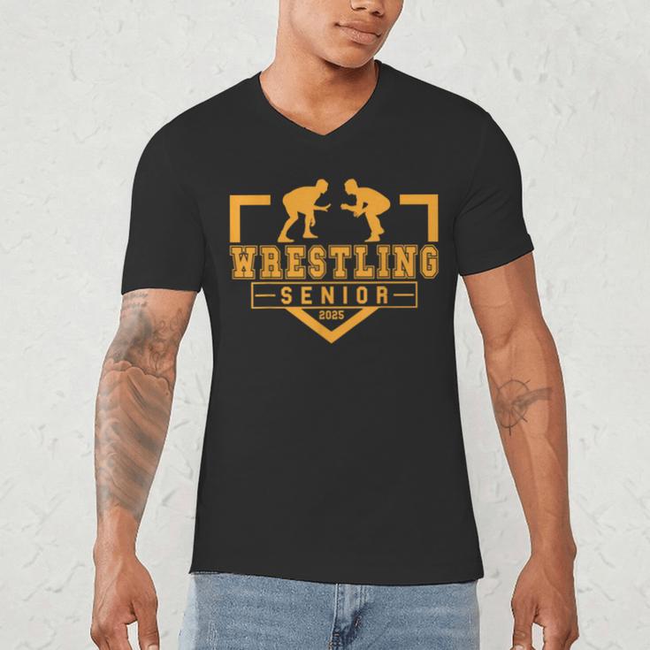 Wrestling Senior Night Wrestling Senior 2025 Graduation 17 Men's V-Neck T-Shirt
