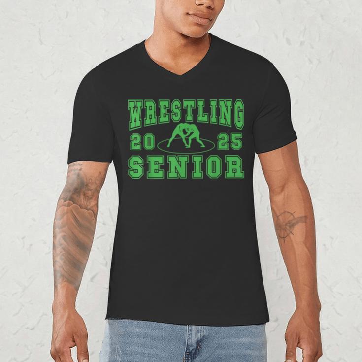Wrestling Senior Night Wrestling Senior 2025 Graduation 32 Men's V-Neck T-Shirt