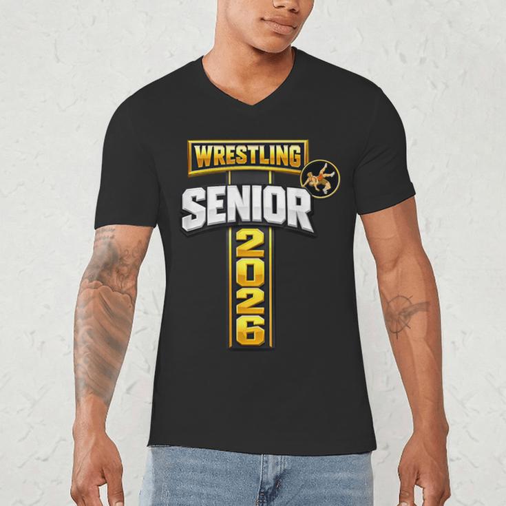 Wrestling Senior Night Senior 2026 Faith Cross Graduation Men's V-Neck T-Shirt