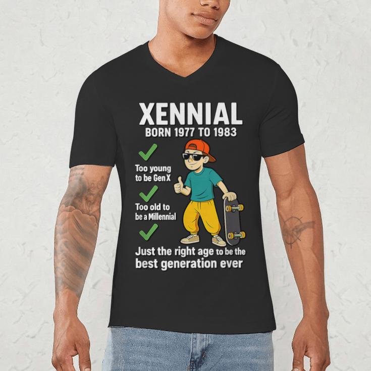 Xennial Born 1977 To 1983 Nostalgia Men's V-Neck T-Shirt