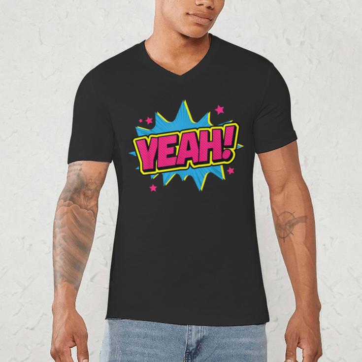 Yeah Comic Comic Book Graphic Men's V-Neck T-Shirt Yeah Comic Comic Book Graphic Men's V-Neck T-Shirt