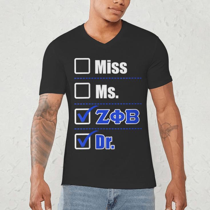 Zeta Phi Beta Doctor Graduation Zeta Phi Beta HBCU Doctor Men's V-Neck T-Shirt