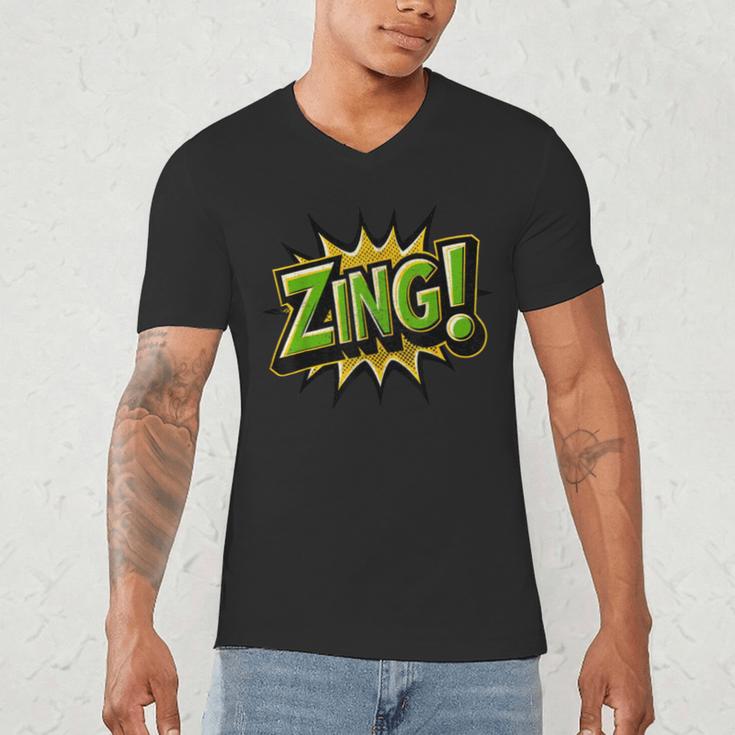 ZING Comic Book Retro Artwork – Cartoon Collector Men's V-Neck T-Shirt