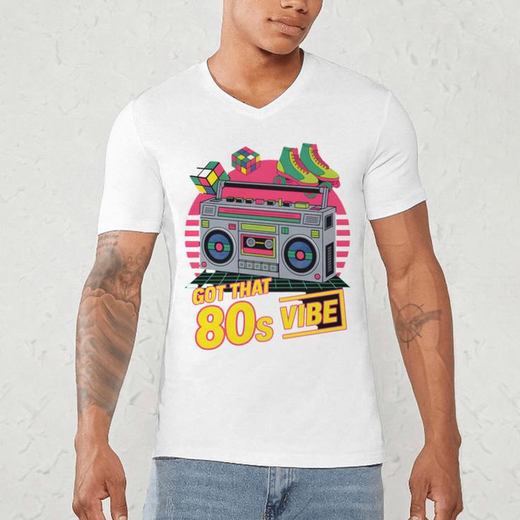 1980s 80s Reunion Nostalgia Memories Music School Grew Up Premium Tri-Blend Men's V-Neck T-Shirt