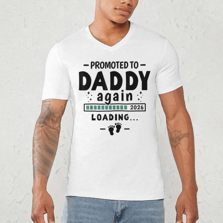2nd Baby Announcement For Dad Promoted To Daddy Again 2026 Men's V-Neck T-Shirt