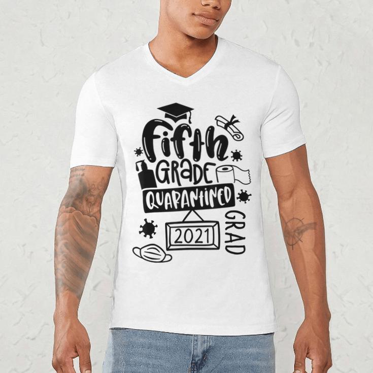 5th Grade Graduate 2021 Graduate Quarantine Fifth Graduation Men's V-Neck T-Shirt