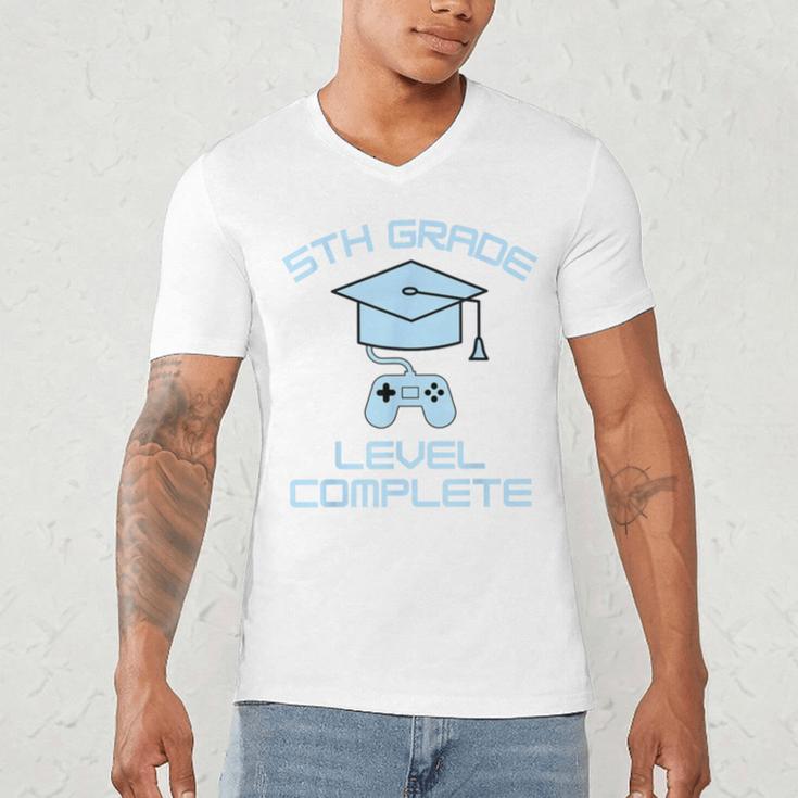 5th Grade Level Complete Fifth Grade Gamer Graduation Day Men's V-Neck T-Shirt