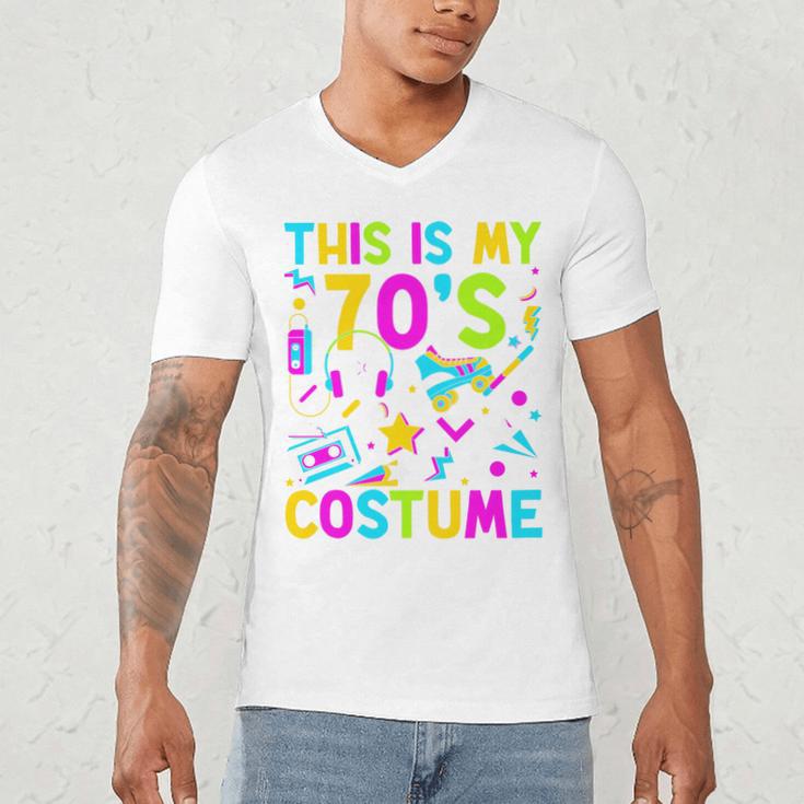 This Is My 70's Costume Nostalgia Mixtape Era 1970s Party Premium Tri-Blend Men's V-Neck T-Shirt