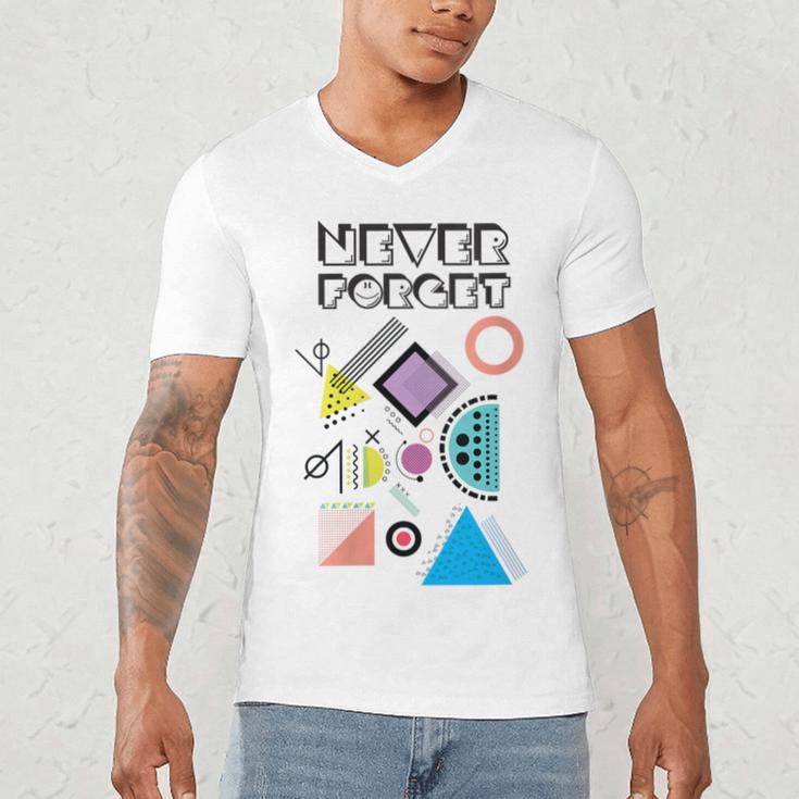 80s Nostalgia Never Forget Men's V-Neck T-Shirt