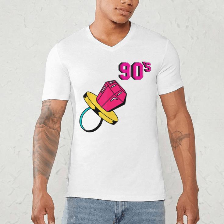 90’s Ring Retro Nostalgia Colorful Throwback Men's V-Neck T-Shirt