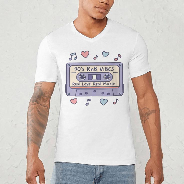 90s RNB Vibes Cassette – Retro Music Nostalgia RNB Cassette Men's V-Neck T-Shirt