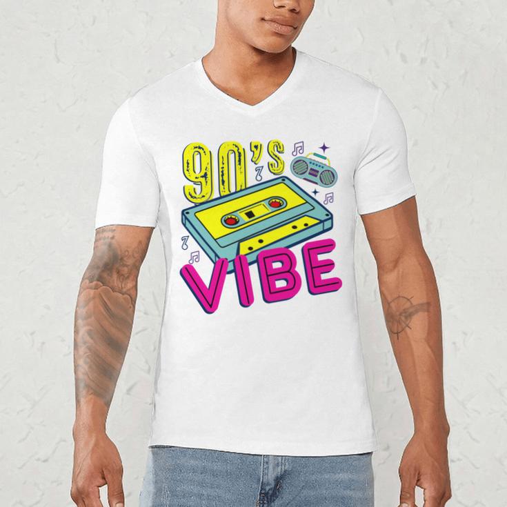 90's Vibe Retro Style Cassette Tape Nostalgia 1990s Party Men's V-Neck T-Shirt