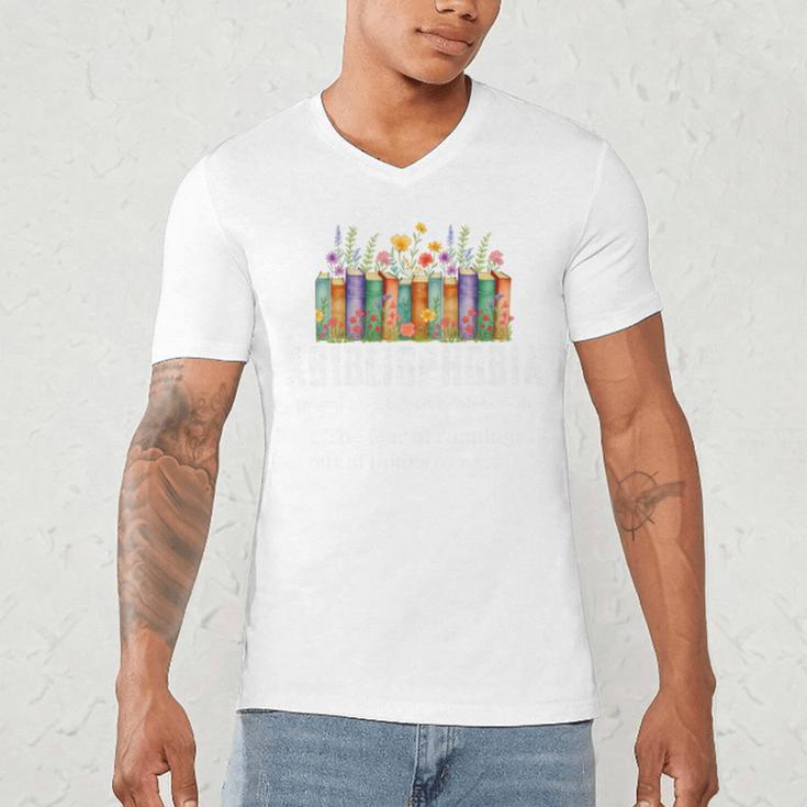 Abibliophobia Definition Book Reader Book Nerd Book Reading Premium Tri-Blend Men's V-Neck T-Shirt