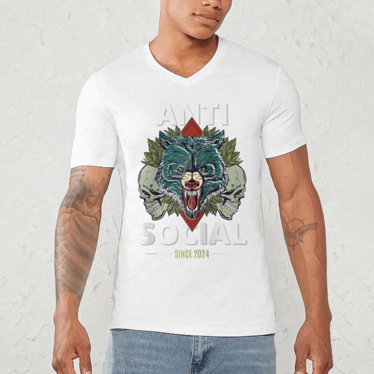 Antisocial Introvert I Like Being Alone Raglan Baseball Tee Men's V-Neck T-Shirt Antisocial Introvert I Like Being Alone Raglan Baseball Tee Men's V-Neck T-Shirt