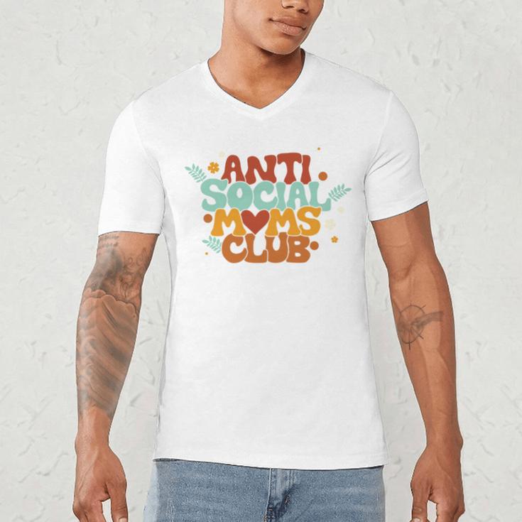 Antisocial Moms Club Introvert Mom Mothers Introverted Retro Men's V-Neck T-Shirt