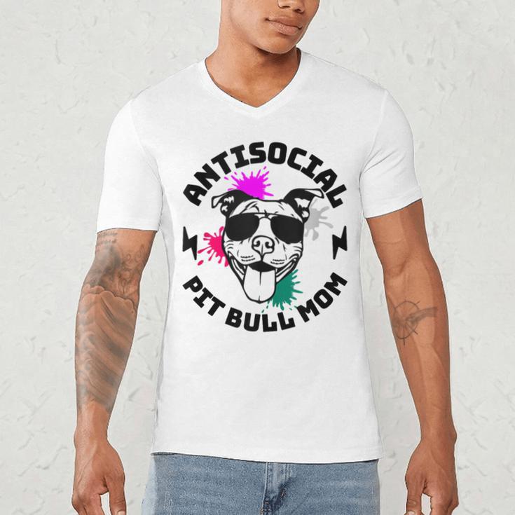 Antisocial Pit Bull Mom Pittie Introvert Dog Lover Pit Bull Men's V-Neck T-Shirt Antisocial Pit Bull Mom Pittie Introvert Dog Lover Pit Bull Men's V-Neck T-Shirt
