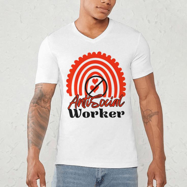 AntiSocial Worker Anti-Social Social Worker Introvert Men's V-Neck T-Shirt