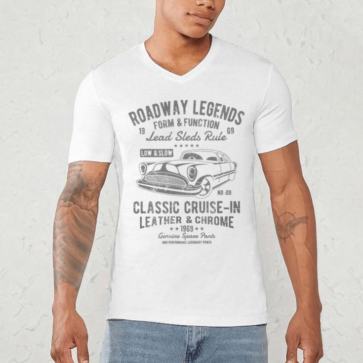 Automotive Nostalgia Classic Car Cruise-In Distressed Premium Tri-Blend Men's V-Neck T-Shirt Automotive Nostalgia Classic Car Cruise-In Distressed Premium Tri-Blend Men's V-Neck T-Shirt