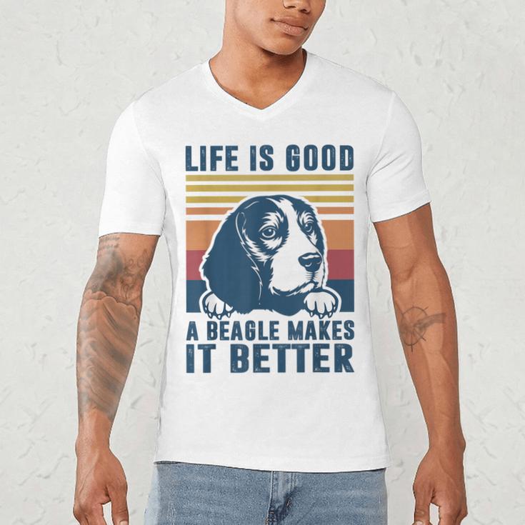 Beagle For Men Women Beagle Dog Mom Dad Beagle Men's V-Neck T-Shirt