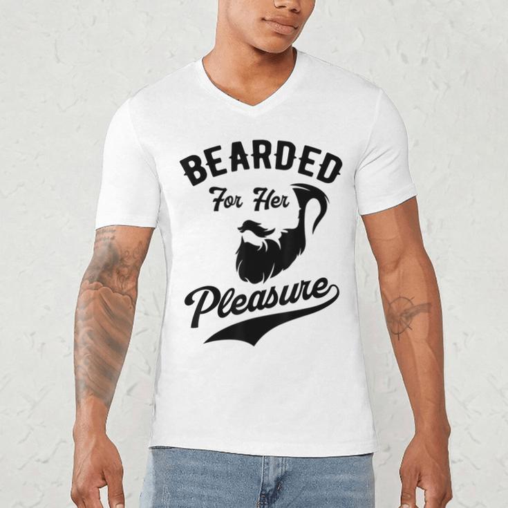 Bearded For Her Pleasure Bearded Dad Father Men's V-Neck T-Shirt