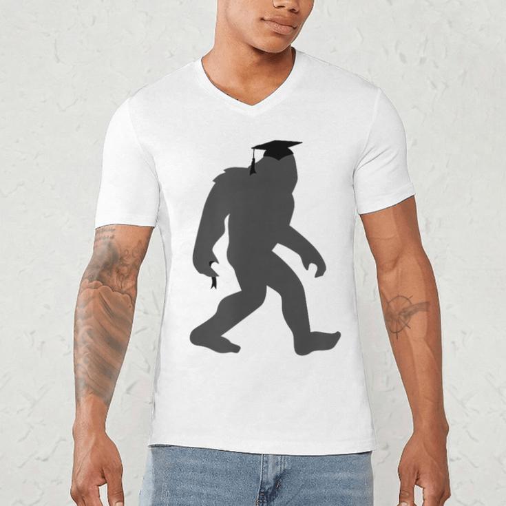Bigfoot Graduate Shirt Cute Sasquatch Graduation Men's V-Neck T-Shirt
