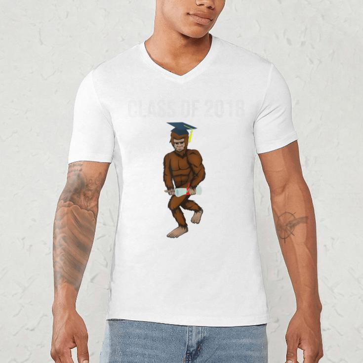 Bigfoot Graduation Shirt Class Of 2018 College Boys Men's V-Neck T-Shirt
