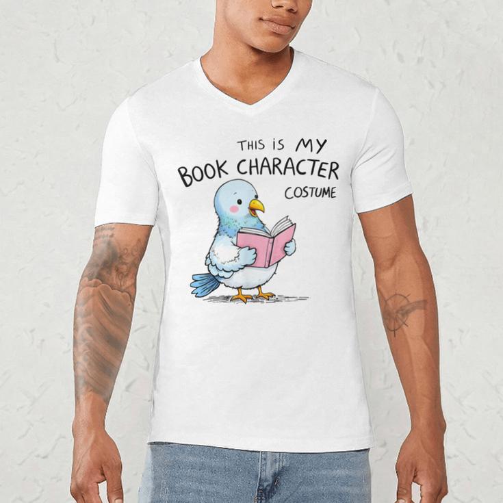 This Is My Book Character Costume I Pigeon Reading Tee Men's V-Neck T-Shirt