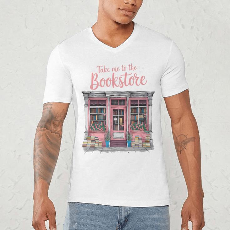 Take Me To The Book Store Librarians Valentine's Day Premium Men's V-Neck T-Shirt
